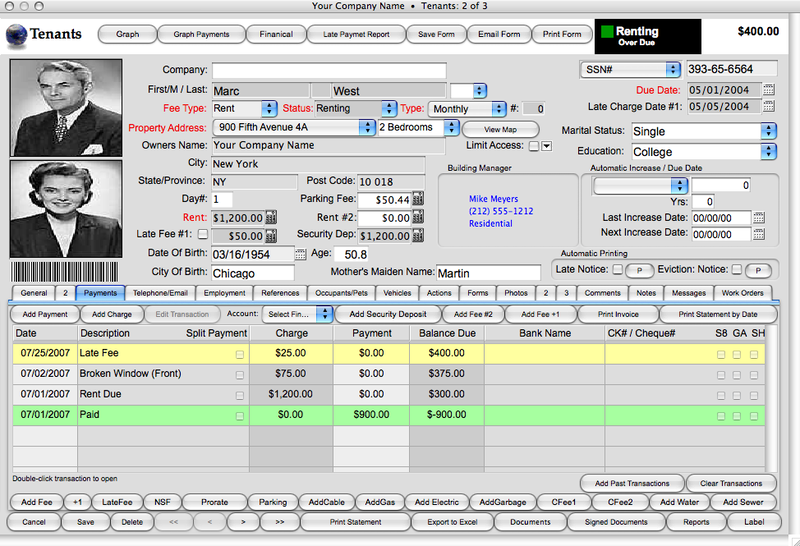 Landlord Report-Property Management Software Screenshot